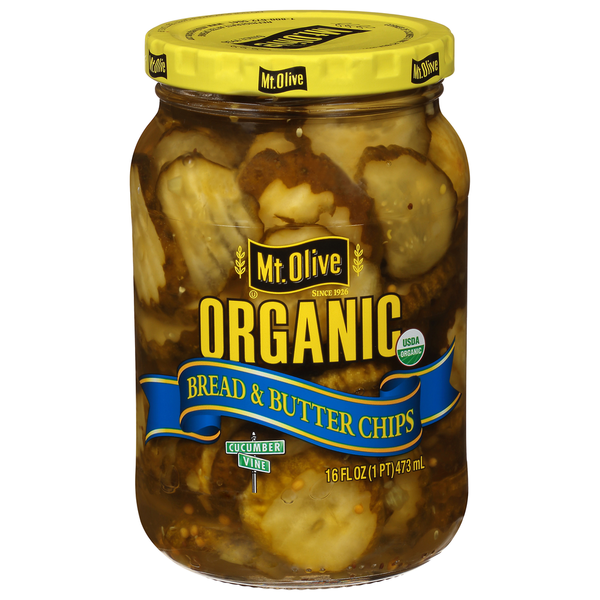 Mt. Olive Pickle, Bread & Butter Chips, Organic