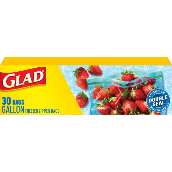 Glad Zipper Gallon Freezer Storage Plastic Bags