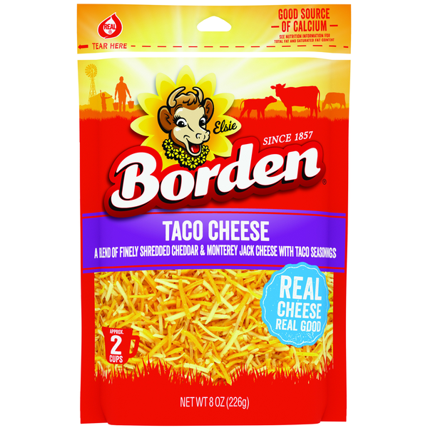 Borden Finely Shredded Cheese, Taco Blend