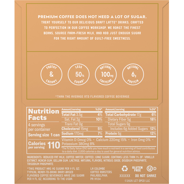 La Colombe Draft Latte Vanilla Cold Brew with Milk