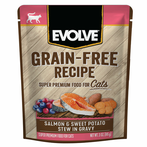 EVOLVE Grain Free Salmon & Sweet Potato Stew in Gravy, Wet Cat Food