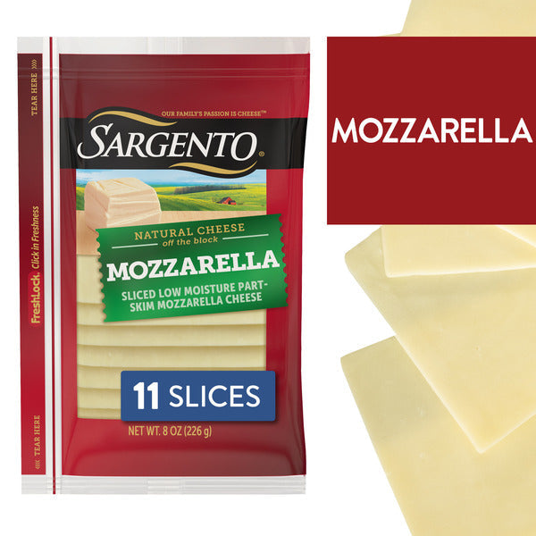 Sargento Natural Mozzarella Sliced Cheese, 11 Slices