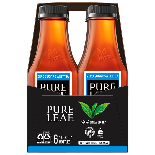 Pure Leaf Zero Sugar Real Brewed Tea Sweet Tea 16.9 Fl Oz, 6 Count