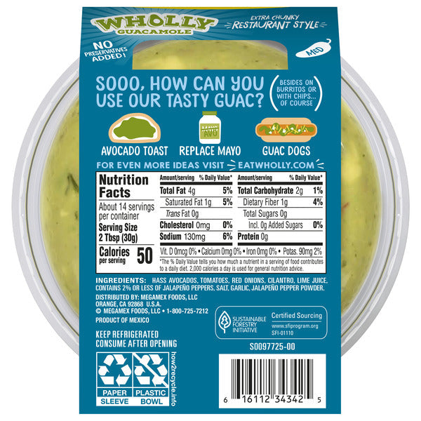 Wholly Guacamole Restaurant Style Bowl, 15 OZ