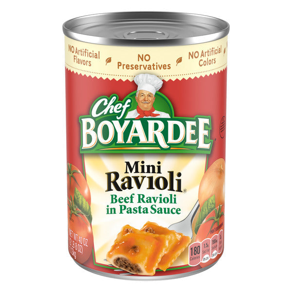 Chef Boyardee Mini Ravioli, Beef Ravioli in Pasta Sauce, Ready-to-Eat Meal
