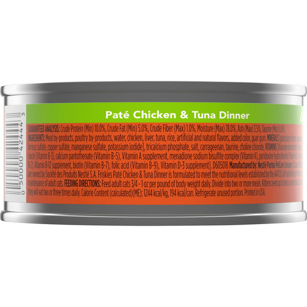 Purina Friskies Pate Wet Cat Food, Chicken & Tuna Dinner