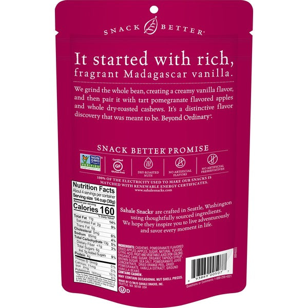 Sahale Snacks Glazed Mix, Pomegranate Vanilla Flavored Cashews