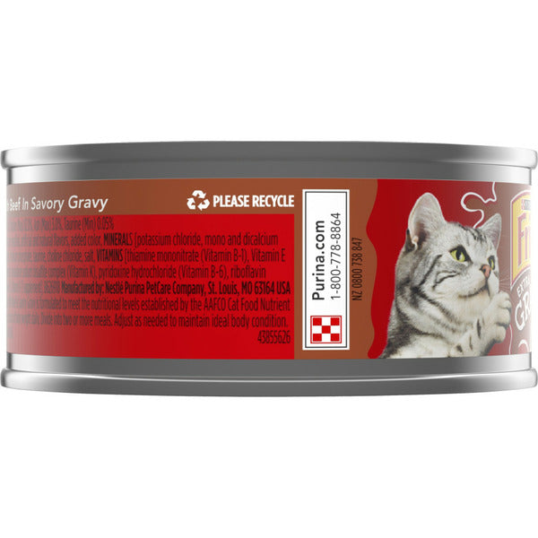 Purina Friskies Gravy Wet Cat Food, Extra Gravy Chunky With Beef in Savory Gravy