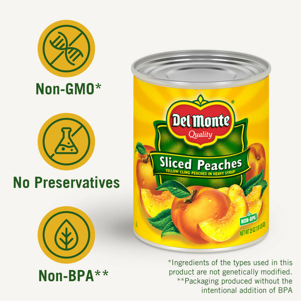 Del Monte Yellow Cling Peach Halves in Heavy Syrup, Canned Fruit