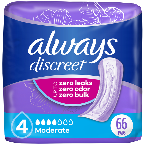 Always Discreet Discreet Pads, Moderate Absorbency, Regular Length