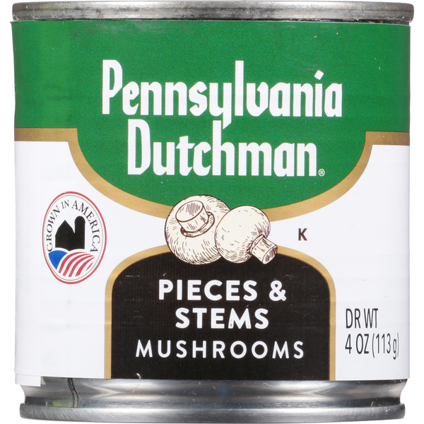 Pennsylvania Dutchman Mushrooms, Pieces & Stems