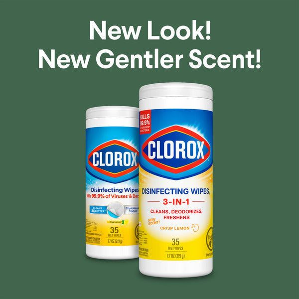 Clorox Disinfecting Wipes, Bleach Free Cleaning Wipes, Crisp Lemon