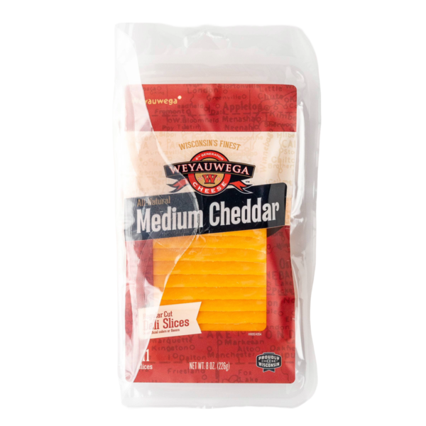 Weyauwega Cheese Medium Cheddar Cheese Slices