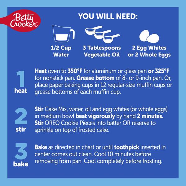 Betty Crocker OREO White Cake With OREO Cookie Pieces Baking Mix