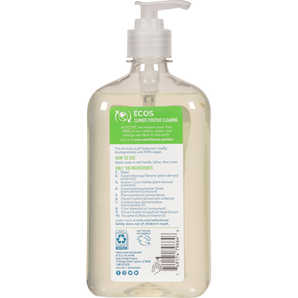 Ecos Hand Soap, Lemongrass