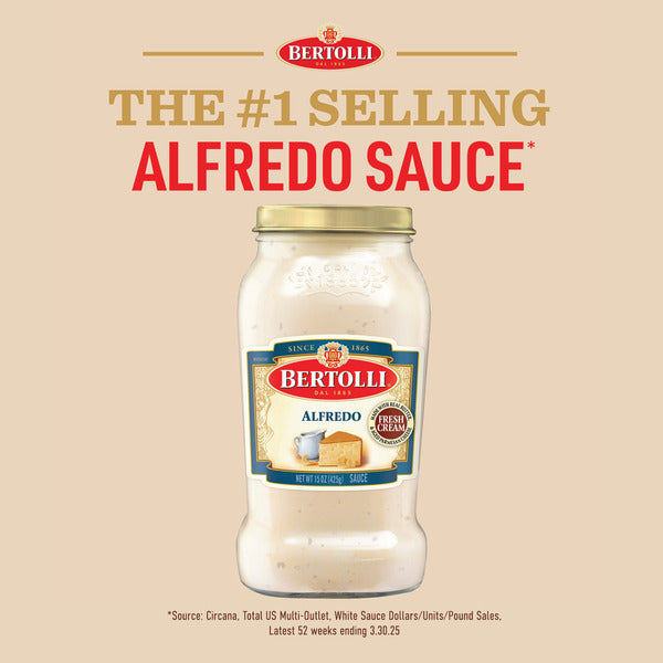 Bertolli Alfredo Sauce with Aged Parmesan Cheese, Made with Fresh Cream and Real Butter, 15 oz