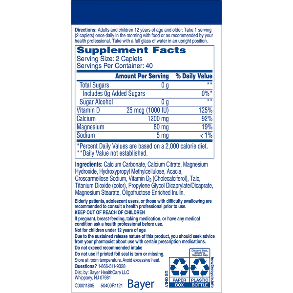 Citracal Calcium Supplement, +D3, 1200, Slow Release, Coated Caplets