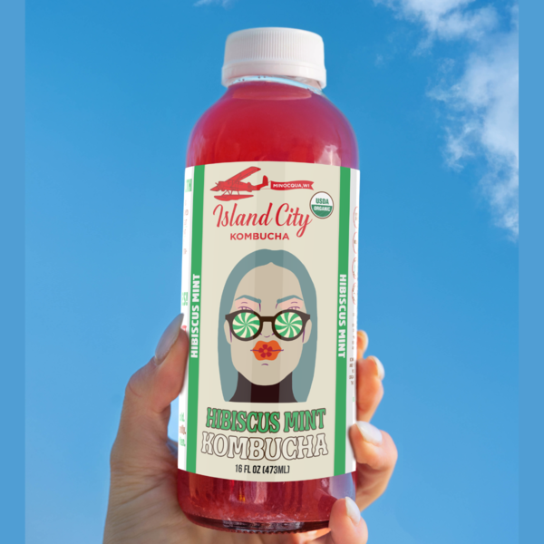 Island City Kombucha Organic, Hibiscus Mint Kombucha