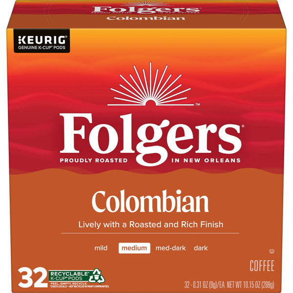 Folgers Colombian Coffee, Medium Roast, Keurig K-Cup Pods