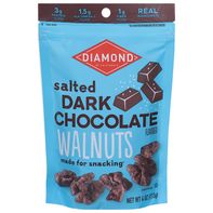 Diamond Walnuts, Dark Chocolate Flavored, Salted