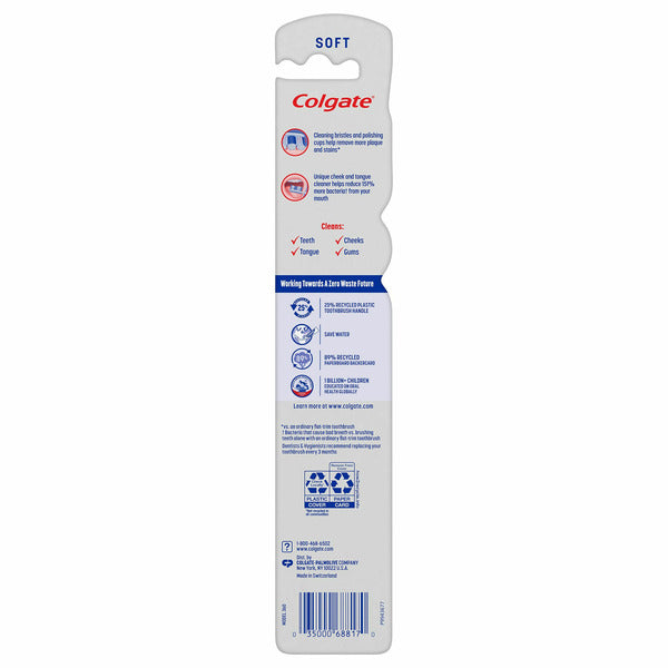 Colgate 360 Soft Toothbrush with Tongue Cleaner
