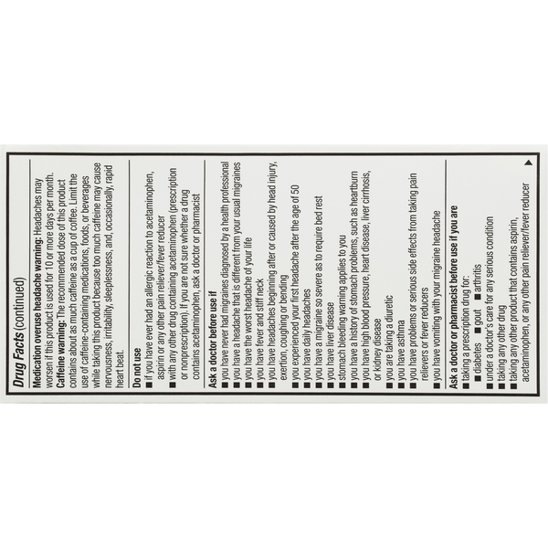 TopCare Migraine Relief, Coated Caplets