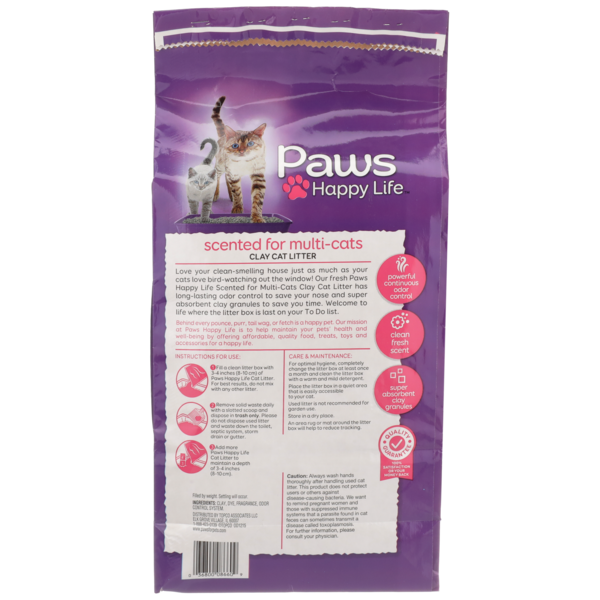 Paws Happy Life Clay Cat Litter, Scented For Multi-Cats