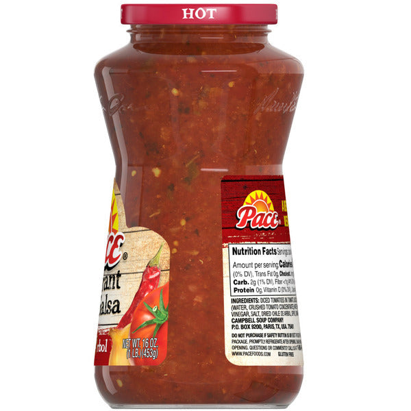 Pace Restaurant Style Salsa Hot Chile De Árbol