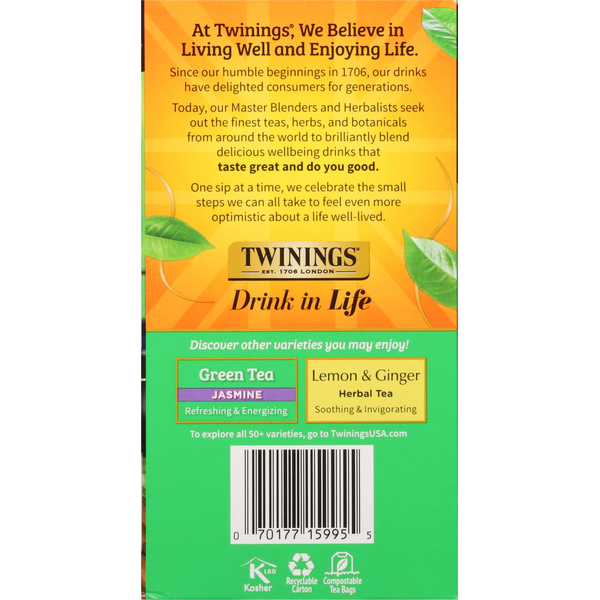 Twinings Green Tea, Pure, Bags, Value Pack