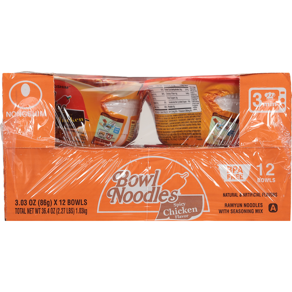 Nongshim Bowl Noodles, Spicy Chicken Flavor