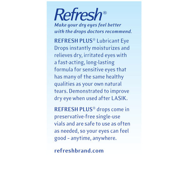 Refresh Plus Lubricant\nEye Drops Preservative-Free Artificial Tears