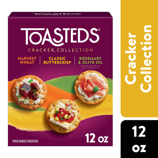 Toasteds Variety Pack Crackers, Party Snacks, Party Pack, 12 oz