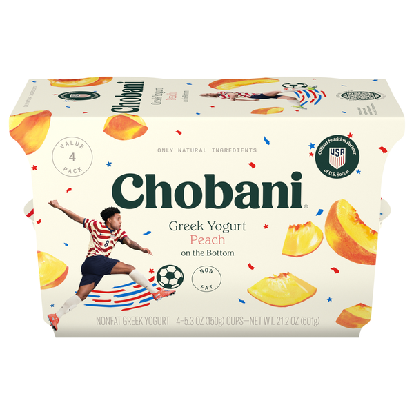 Chobani Nonfat Greek Peach on the Bottom Yogurt Value Pack