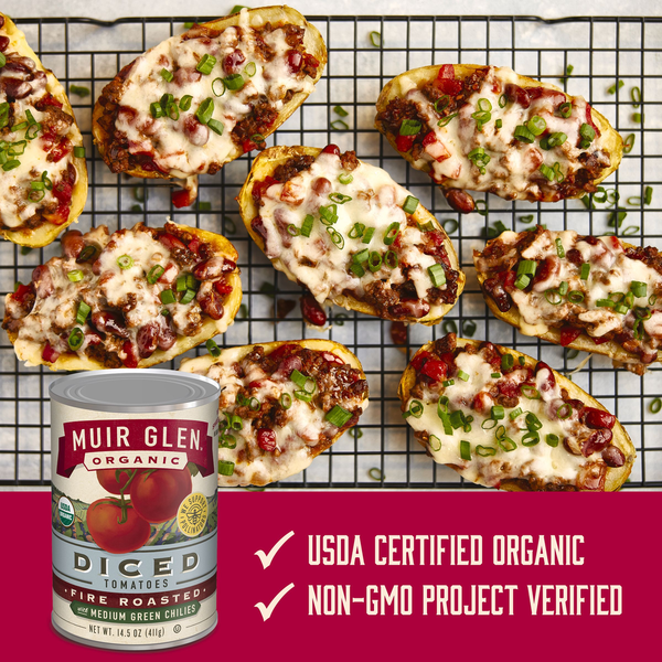 Muir Glen Diced Fire Roasted Tomatoes, w/ Green Chilies