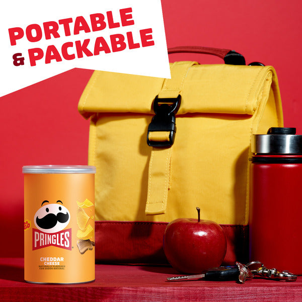 Pringles Cheddar Cheese Potato Crisps Chips, Lunch Snacks, Grab N&