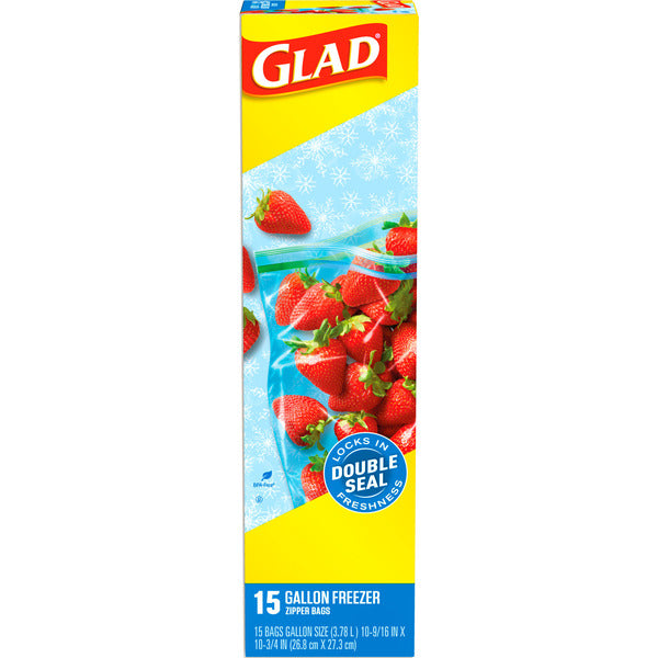 Glad Zipper Bag Extra Wide Seal Freezer Bags