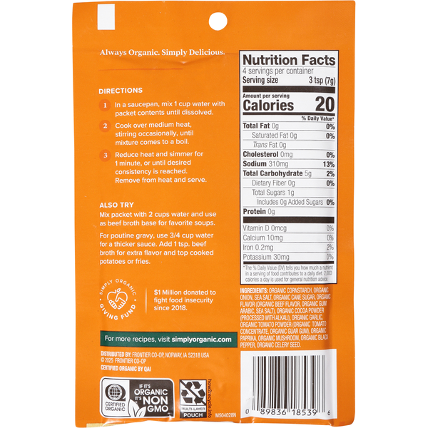 Simply Organic Organic Brown Gravy Seasoning Mix