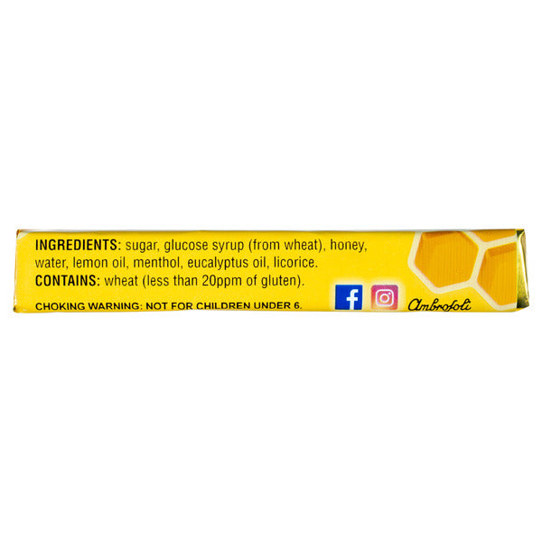 Honees Honey Lemon Menthol Eucalyptus Drops