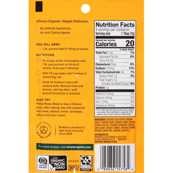 Simply Organic Mild Taco Seasoning Mix