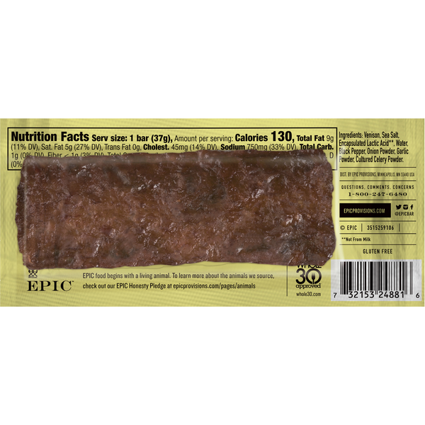 EPIC Bar, Sea Salt + Pepper, Venison