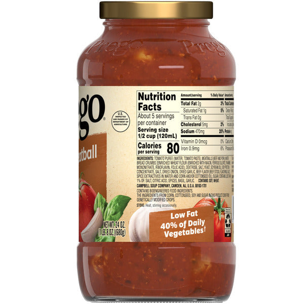 Prego Mini-Meatball Meat Sauce