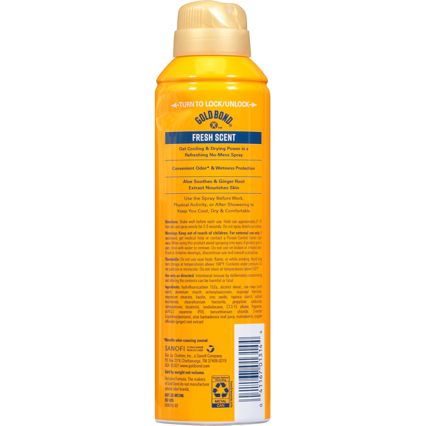 Gold Bond Body Powder Spray, No Mess, Fresh Scent