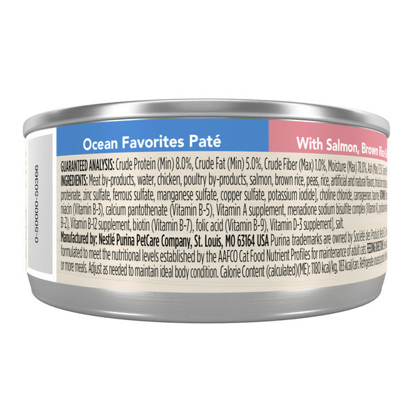 Purina Friskies Wet Cat Food Pate Ocean Favorites With Natural Salmon, Brown Rice and Peas