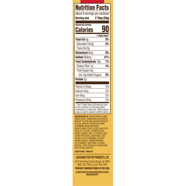 Louisiana Fish Fry Products Entree Mix, Gumbo & Rice, Cajun
