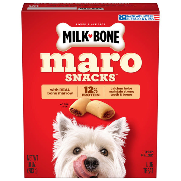 Milk-Bone MaroSnacks Small Dog Treats with Real Bone Marrow, 10 Oz. Box