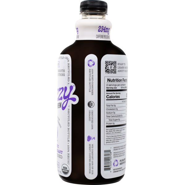 Bizzy Cold Brew Organic Cold Brew Coffee, Italian Roast, Unsweetened