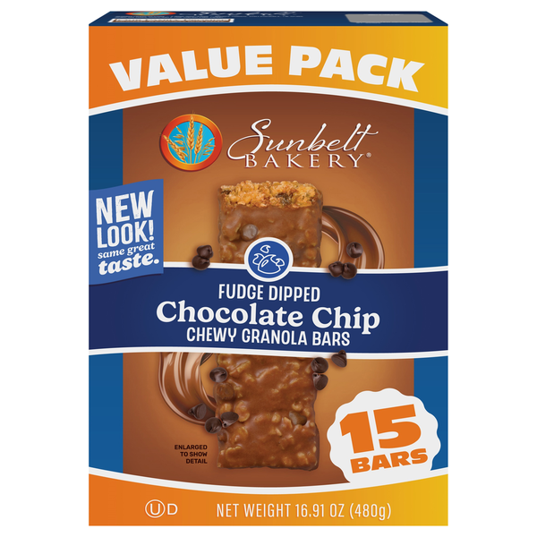 Sunbelt Bakery Fudge Dipped Chewy Chocolate Chip Granola Bars Value Pack