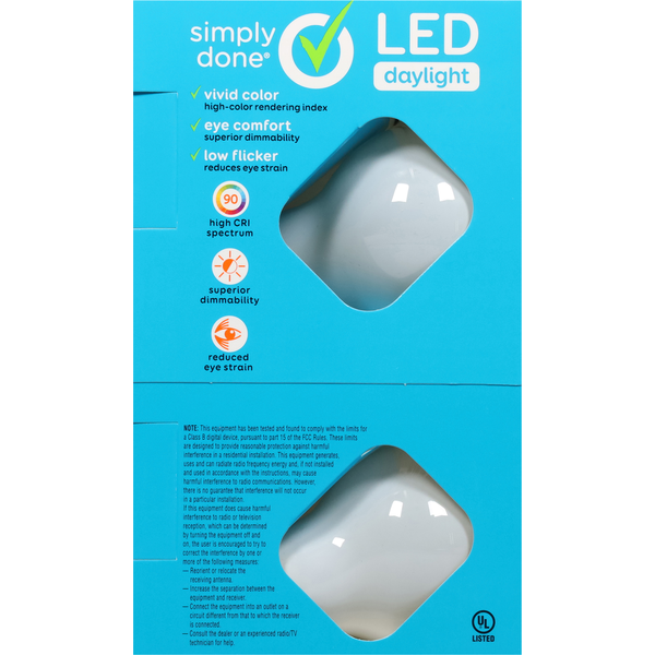 Simply Done Light Bulbs, LED, Daylight, 8 Watts