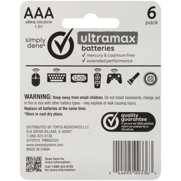 Simply Done Aaa Ultra Alkaline 1.5V Ultramax Batteries