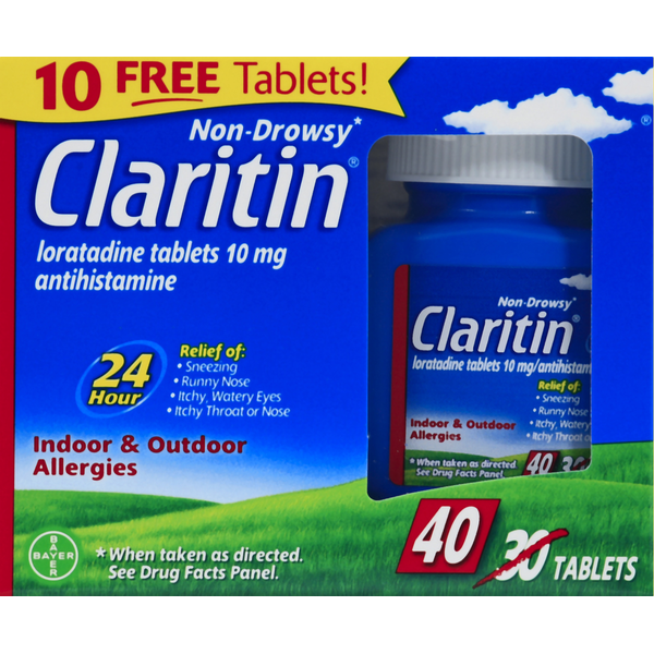 Claritin Indoor & Outdoor Allergies, Non-Drowsy, 10 mg, Tablets
